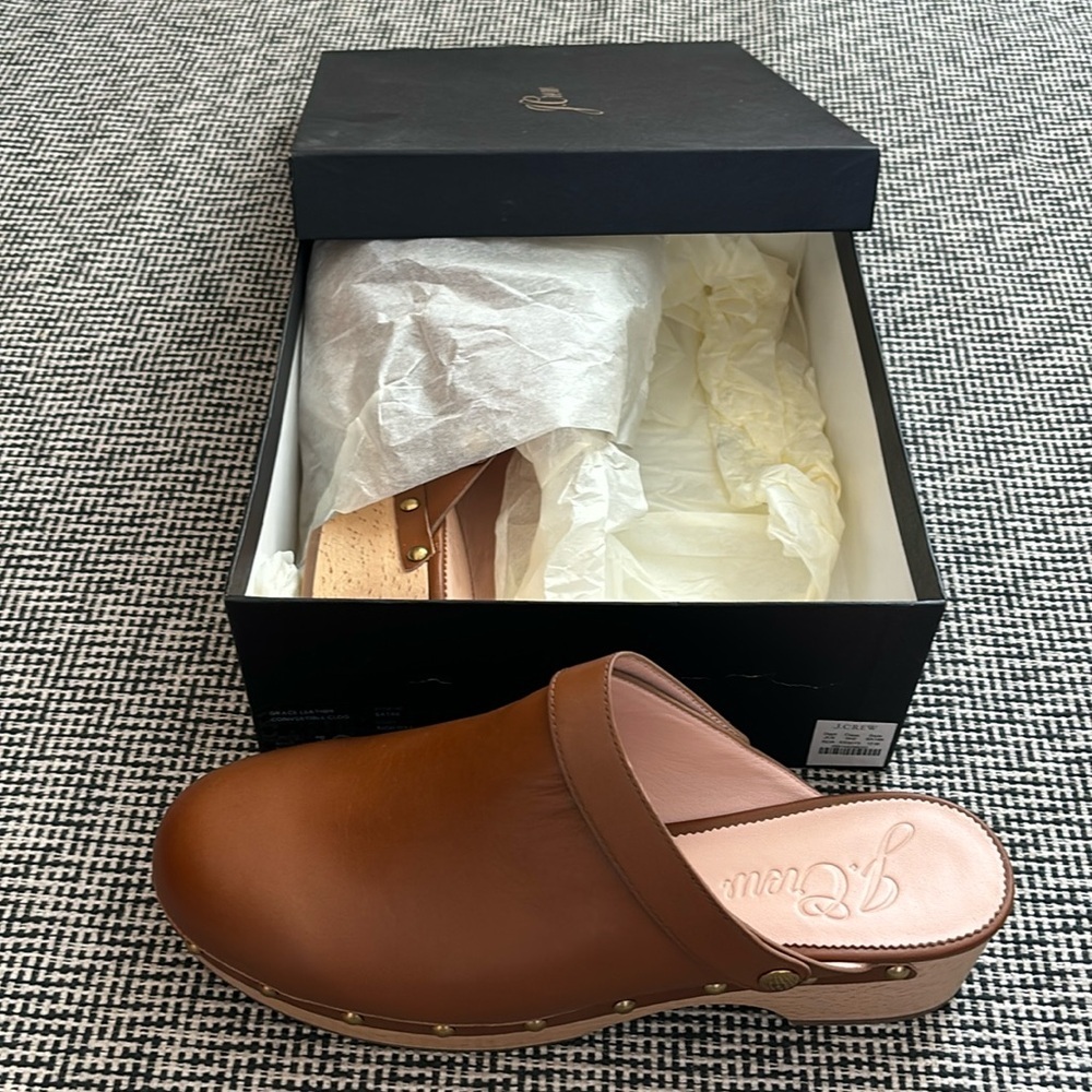 NIB Jcrew Grace Leather Convertible Clog
